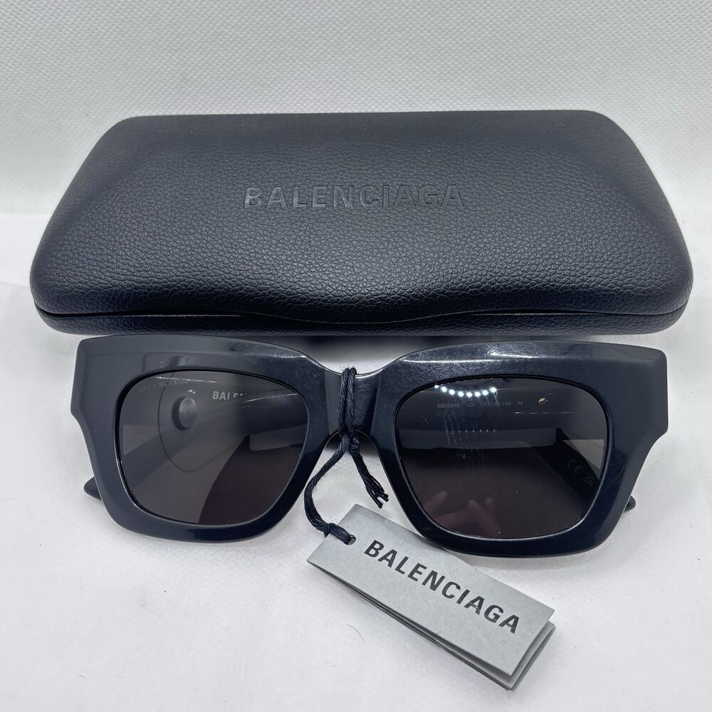 BALENCIAGA BB0234S 001 Cat Eye Women’s Sunglasses Black Grey